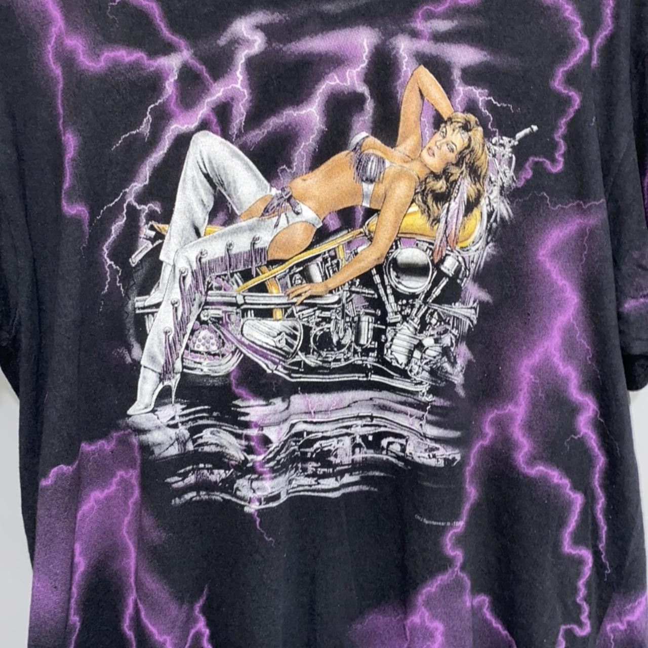 Vintage 1996 Lightning East Riders Cycle Harley Davidson vintage tee Size US L / EU 52-54 / 3 - 1 Thumbnail