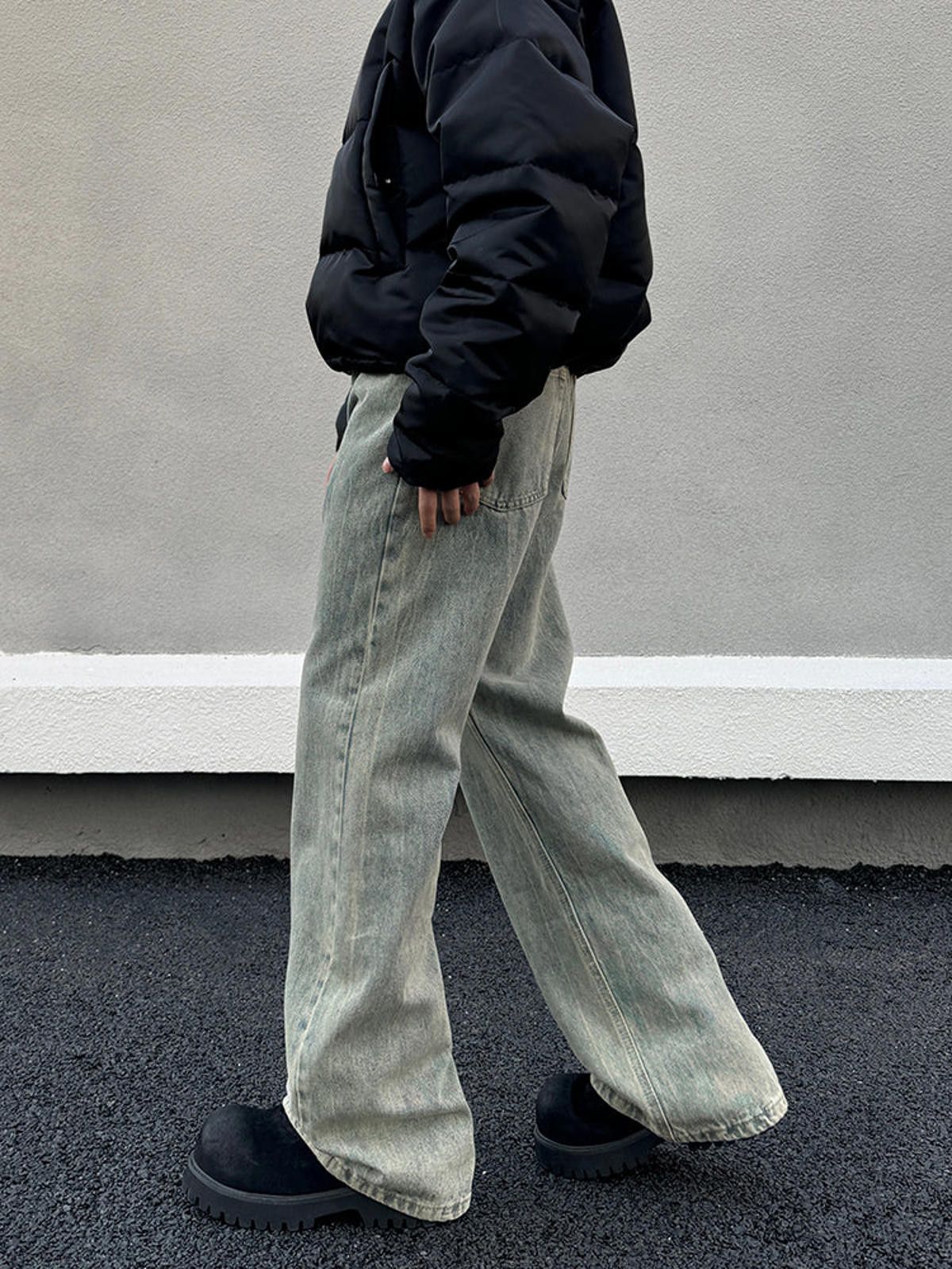 Vintage Washed Stacked Flare Denim Jeans Size US 33 - 4 Thumbnail