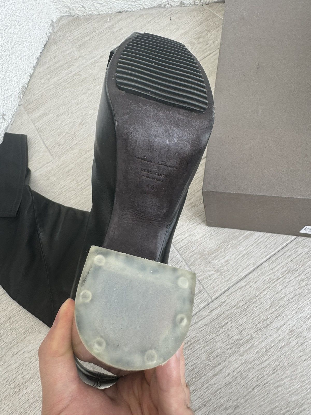 Rick Owens NEW ♟️ SAMPLE GRILL FLARED KISS GRADIENT LUXOR BOOTS Size US 11 / EU 44 - 13 Thumbnail