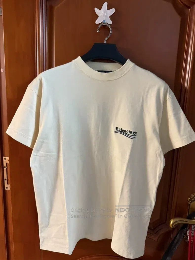 Balenciaga Balenciaga Cola Embroidery Logo Short Sleeve Beige Size US XS / EU 42 / 0 - 1 Thumbnail