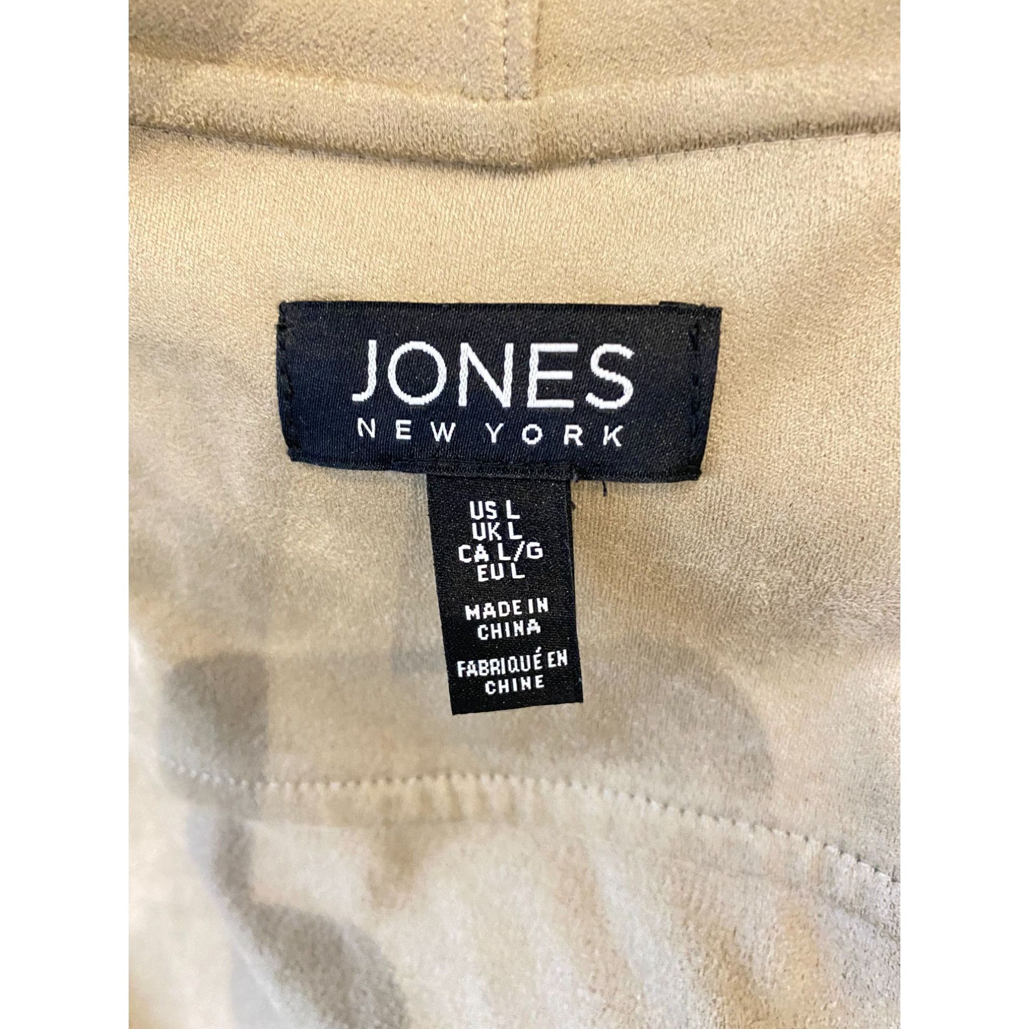 Jones New York Jones New York beige open front draped moto style jacket Lar Size L / US 10 / IT 46 - 4 Thumbnail