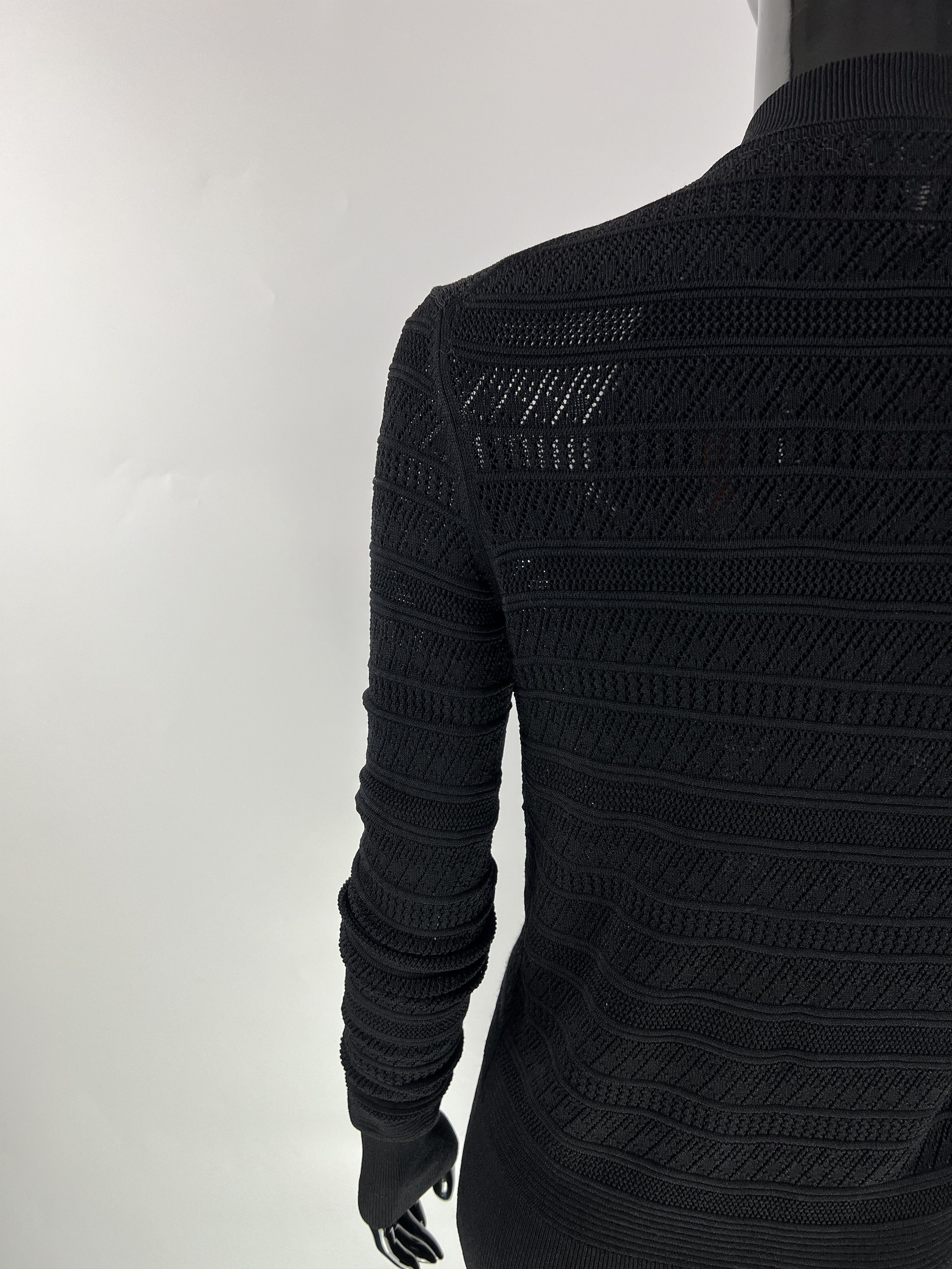Escada × Escada Sport Escada Sport Black Knitted Mesh Full Zip Sweater Size XS Size XS / US 0-2 / IT 36-38 - 8 Thumbnail