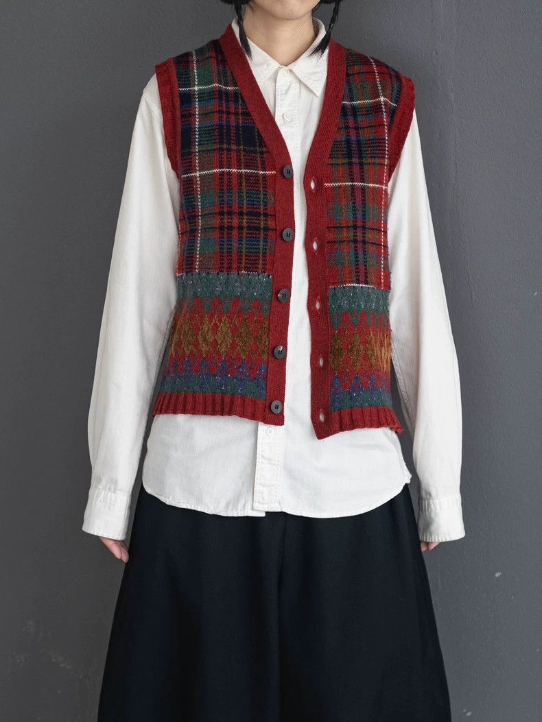 Kenzo KENZO Red checkered knit vest vintage Size M / US 6-8 / IT 42-44 - 7 Thumbnail