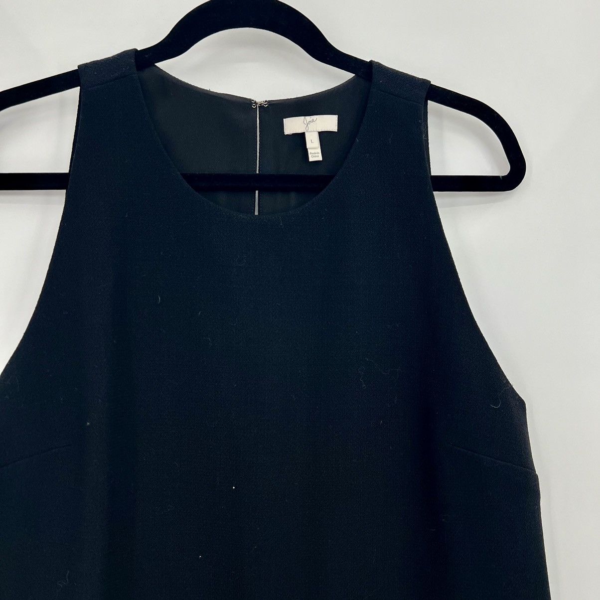 Joie Joie 100% Wool Sleeveless Shift Mini Dress Black Office Size L / US 10 / IT 46 - 2 Thumbnail