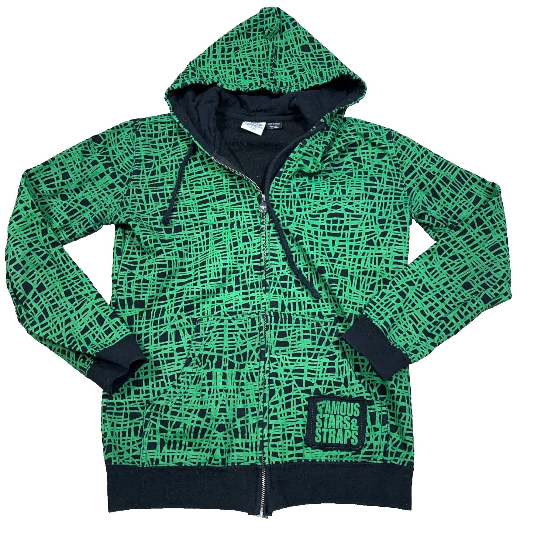 Vintage VINTAGE Famous Stars & Straps Hoodie Women S Green Full Zip AOP Logo 90s Sworn Beach Southwestern Mens Women Girls Size S / US 4 / IT 40 - 2 Thumbnail