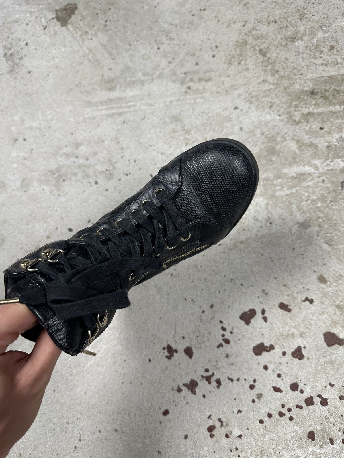Just Cavalli Vintage Y2K Just Cavalli High Top Sneakers Leather Gold Size US 5 / IT 35 - 12 Thumbnail