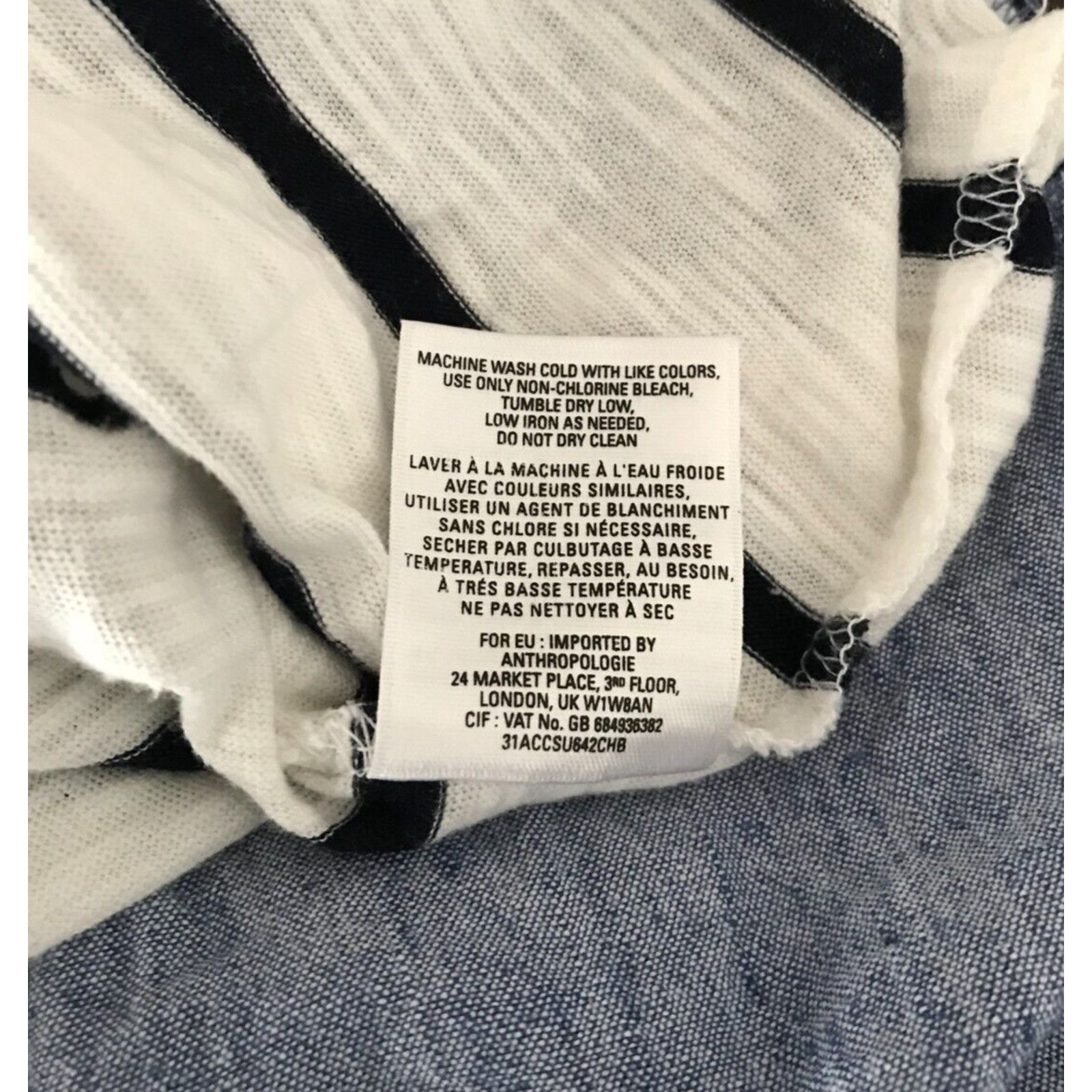 Anthropologie Anthropologie Postmark Women's Navy/White Striped Shirt Size M / US 6-8 / IT 42-44 - 9 Thumbnail