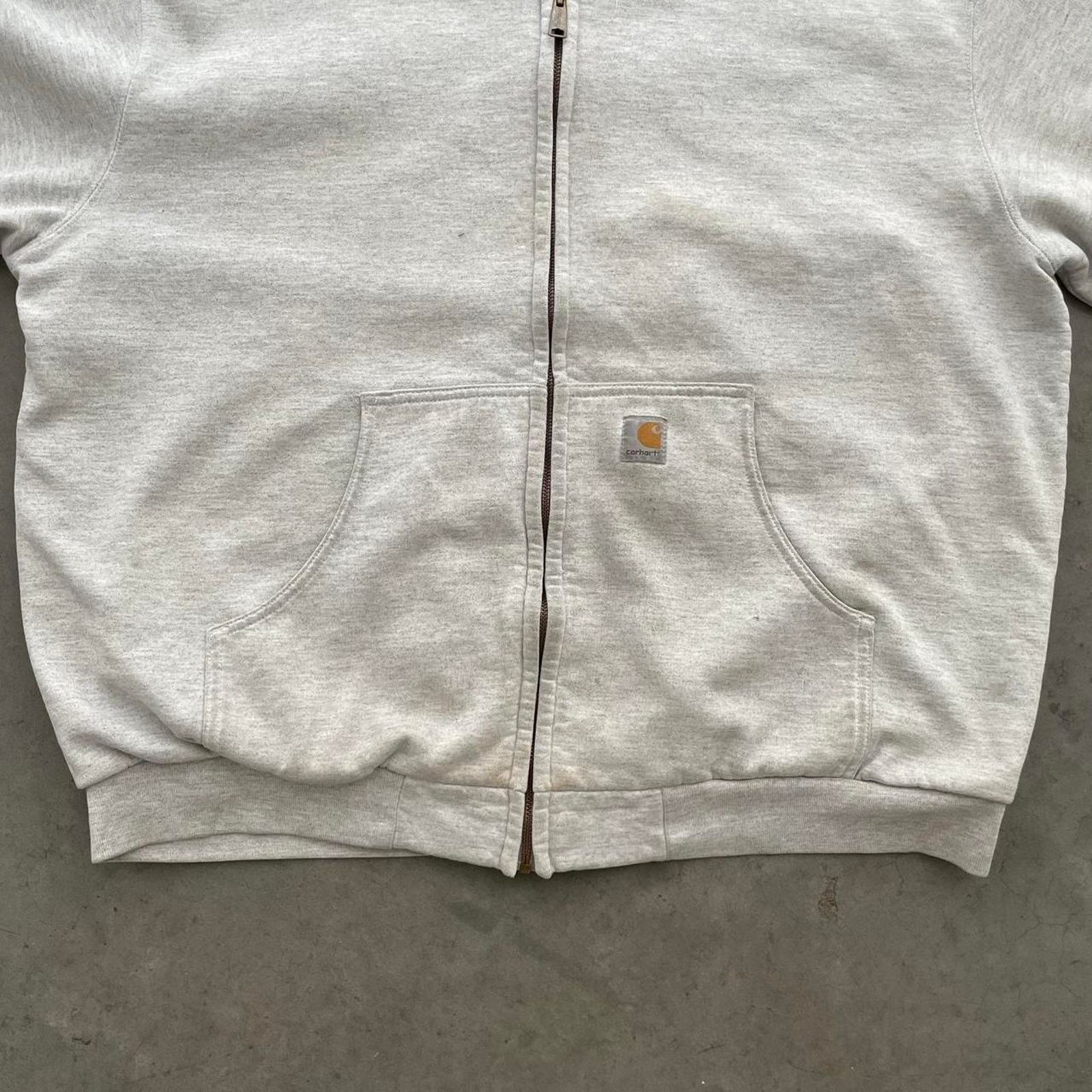Carhartt Vintage Carhartt Grey Distressed Heavy Hoodie Size US XXL / EU 58 / 5 - 4 Thumbnail