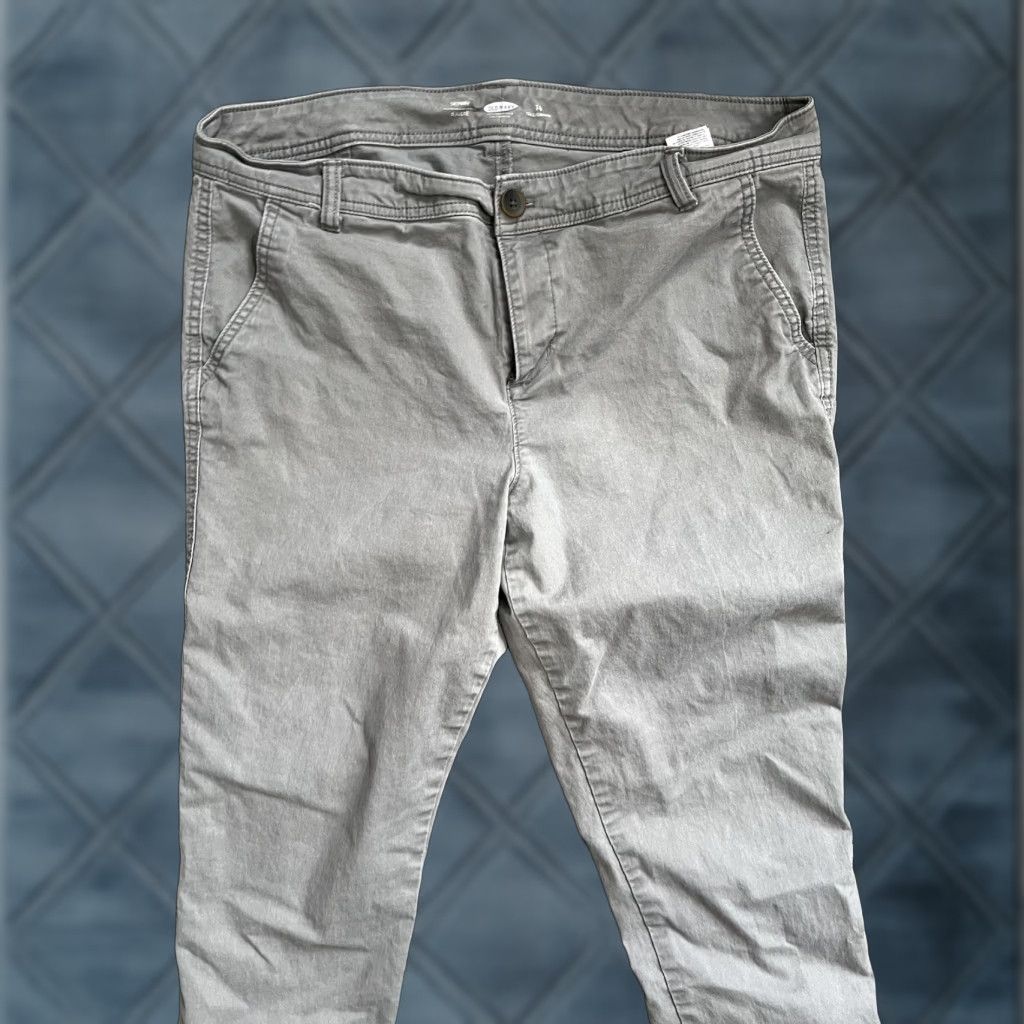 Old Navy Old Navy Pants Women Size 14 Slim Skinny Flat Front Stretch Cotton Blend Pockets Gray Chino Size 36" / US 14 / IT 50 - 1 Thumbnail