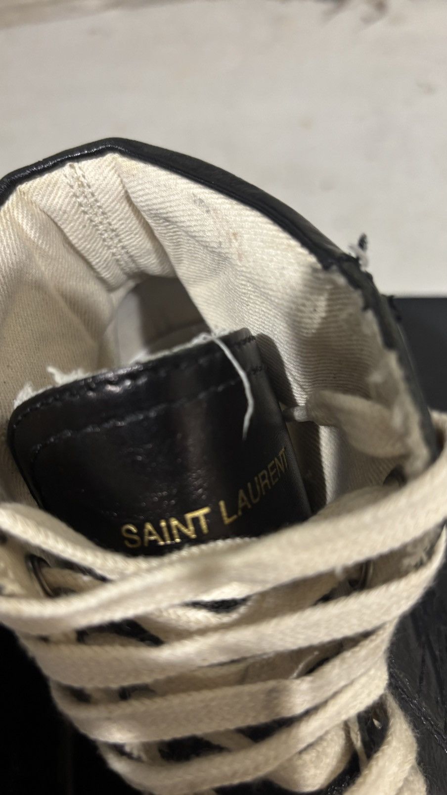 Saint Laurent Paris Saint Laurent Paris “Smoking Forever” High Top Sneaker Size US 5.5 / EU 38 - 12 Thumbnail
