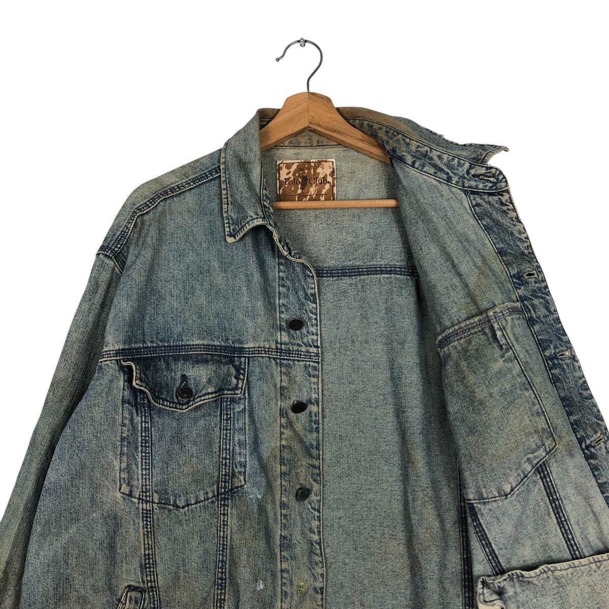 Japanese Brand 📌Vintage Trucker Denim Biker Jacket Polo Club Slant Pocket Size US L / EU 52-54 / 3 - 13 Thumbnail