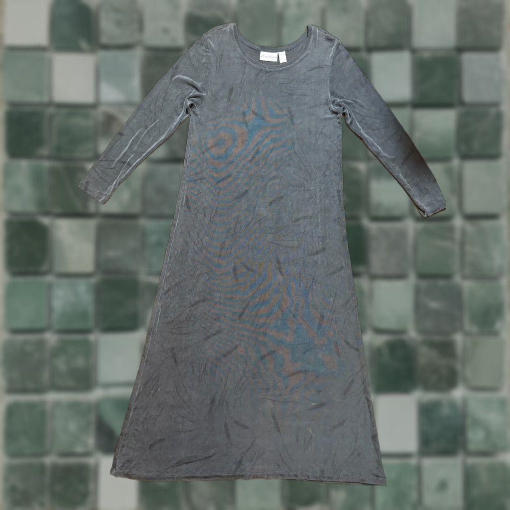 Vintage Chico's Private Edition Dress Womens Size 2 Long Sleeve Gray Shift 51" Long Vintage No Womens Size XS / US 0-2 / IT 36-38 - 1 Thumbnail