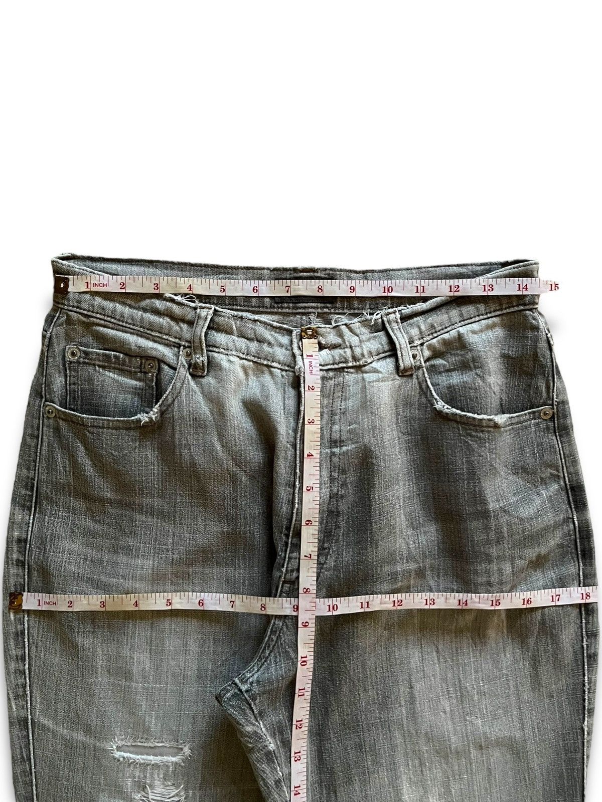 Japanese Brand Vintage Japanese Brand Distressed Grey Flare Jeans Size US 29 - 10 Thumbnail