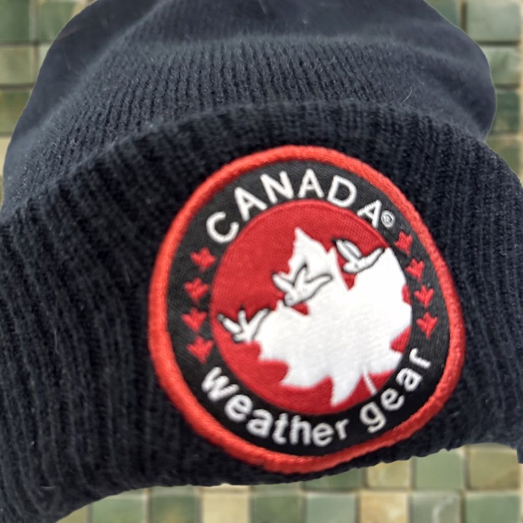 Vintage Canada Weather Gear Beanie Hat Unisex OS Black Knit Cuffed Lined Lightweight Breathable Packable Outdoor Holiday Mens Womens Boys Girls Size ONE SIZE - 1 Thumbnail