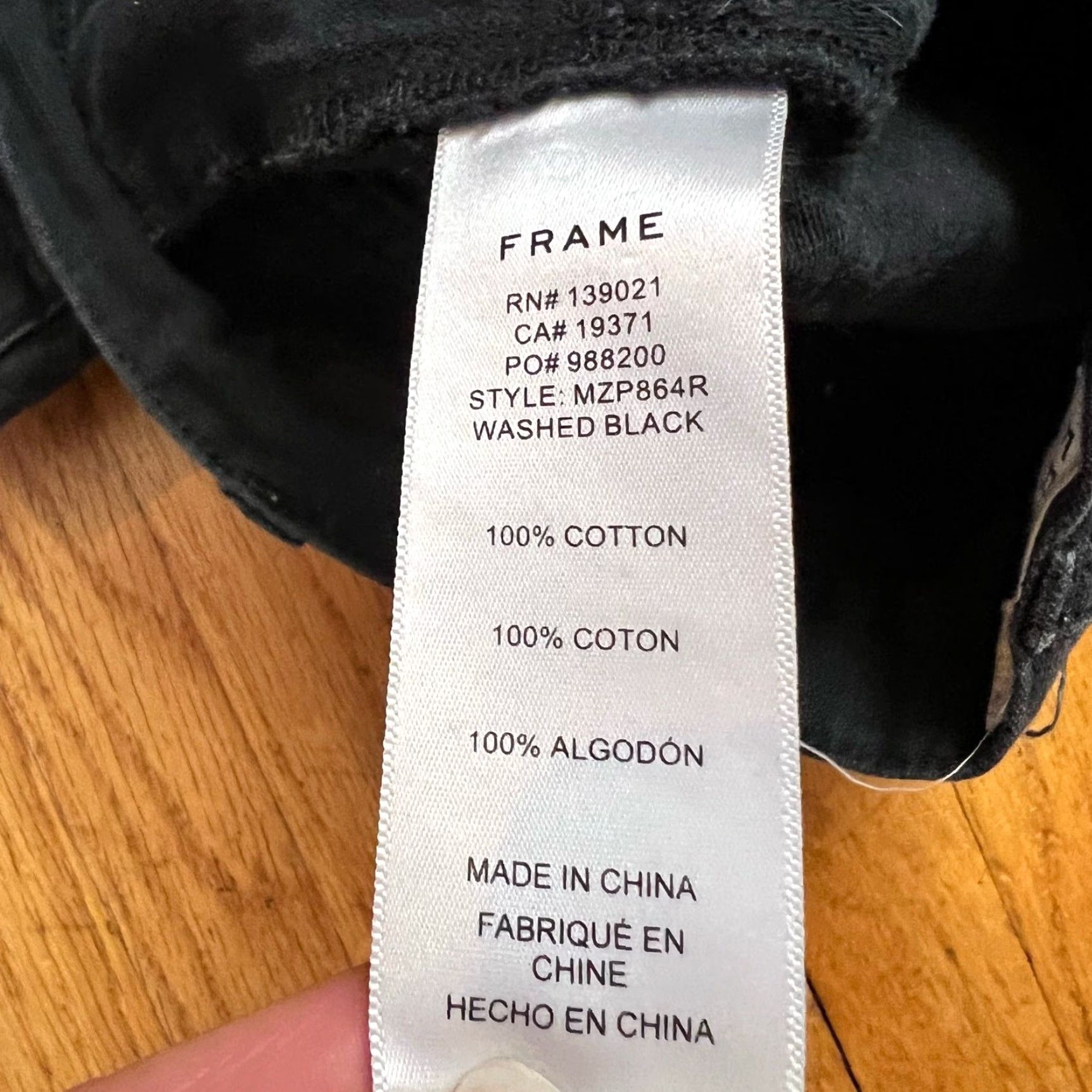 Frame FRAME Jeans Womens 24 High Rise Crop Zipper Moto Cropped Black 24x23.5 Women Jeans Size 42" / US 20 - 6 Thumbnail