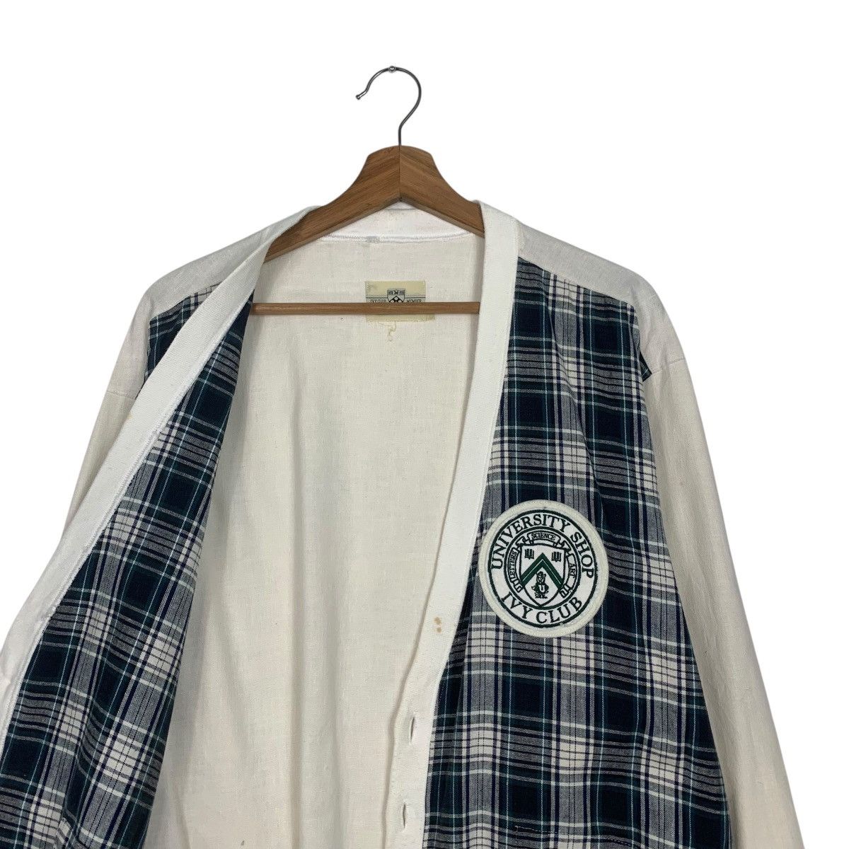 Japanese Brand UNIVERSITY SHOP Ivy Club Checked Cardigan #1805-C16 Size US L / EU 52-54 / 3 - 10 Thumbnail