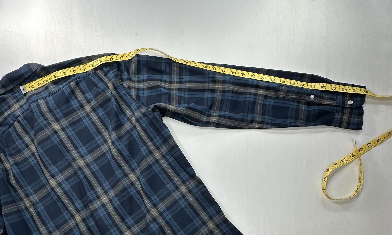 H&M J Crew Flex Washed Slim Plaid Oxford Button-Up Blue Mens M Size US M / EU 48-50 / 2 - 5 Thumbnail