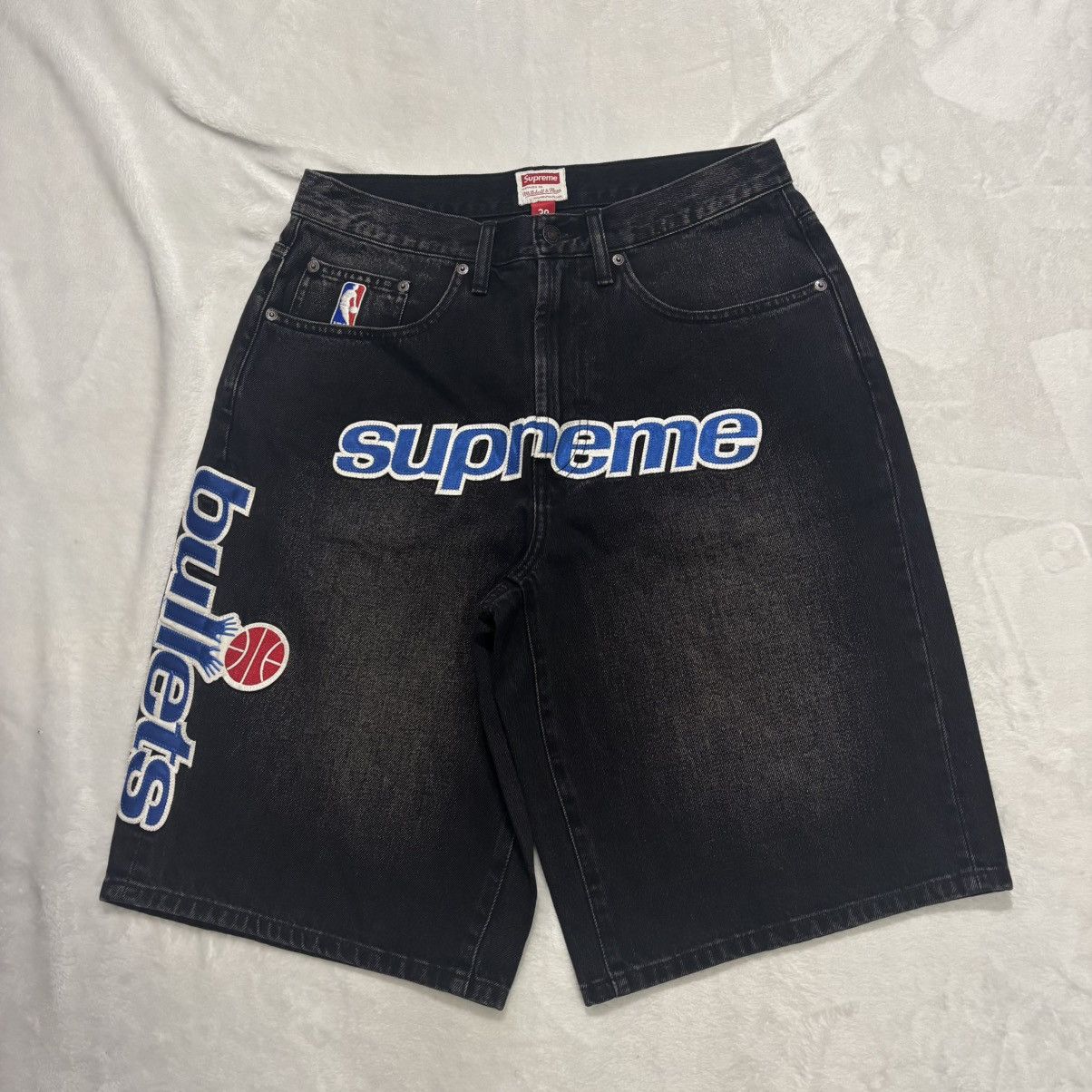 Mitchell & Ness × Supreme Supreme/Mitchell & Ness Washington Bullets Baggy Denim Short Size US 30 / EU 46 - 1 Thumbnail