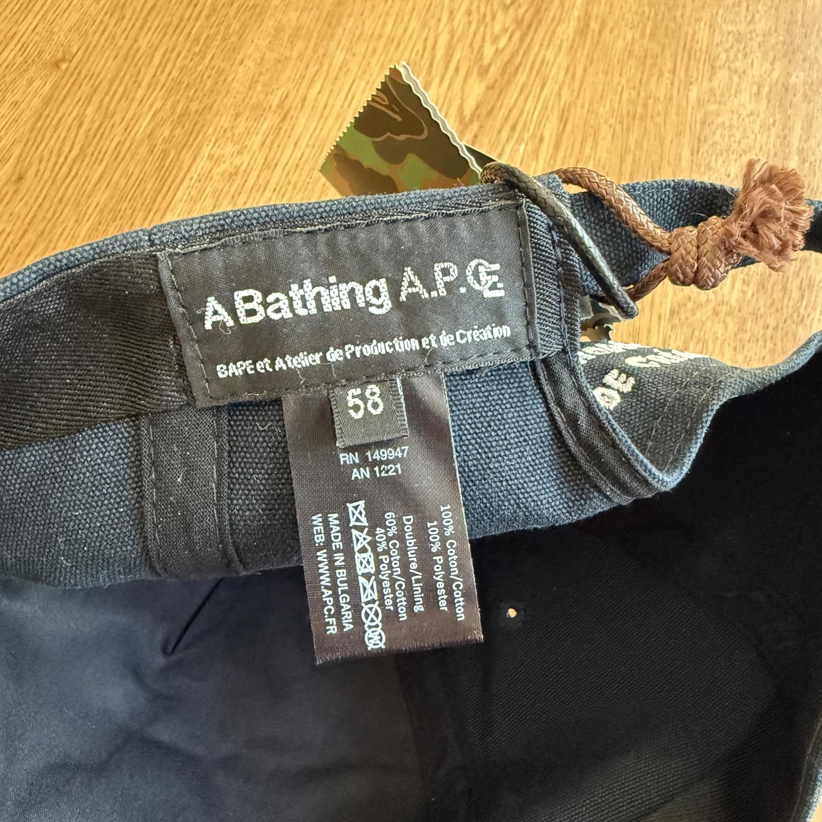 Designer A Bathing Ape x A.P.C. Black Adjustable Cap Bape Rare Size ONE SIZE - 2 Thumbnail