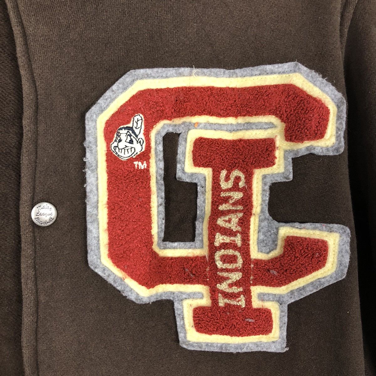 Japanese Brand × MLB × Vintage 📌Vintage Jumper Snap Button Jacket Mlb Indians Big Logo Size US L / EU 52-54 / 3 - 18 Thumbnail