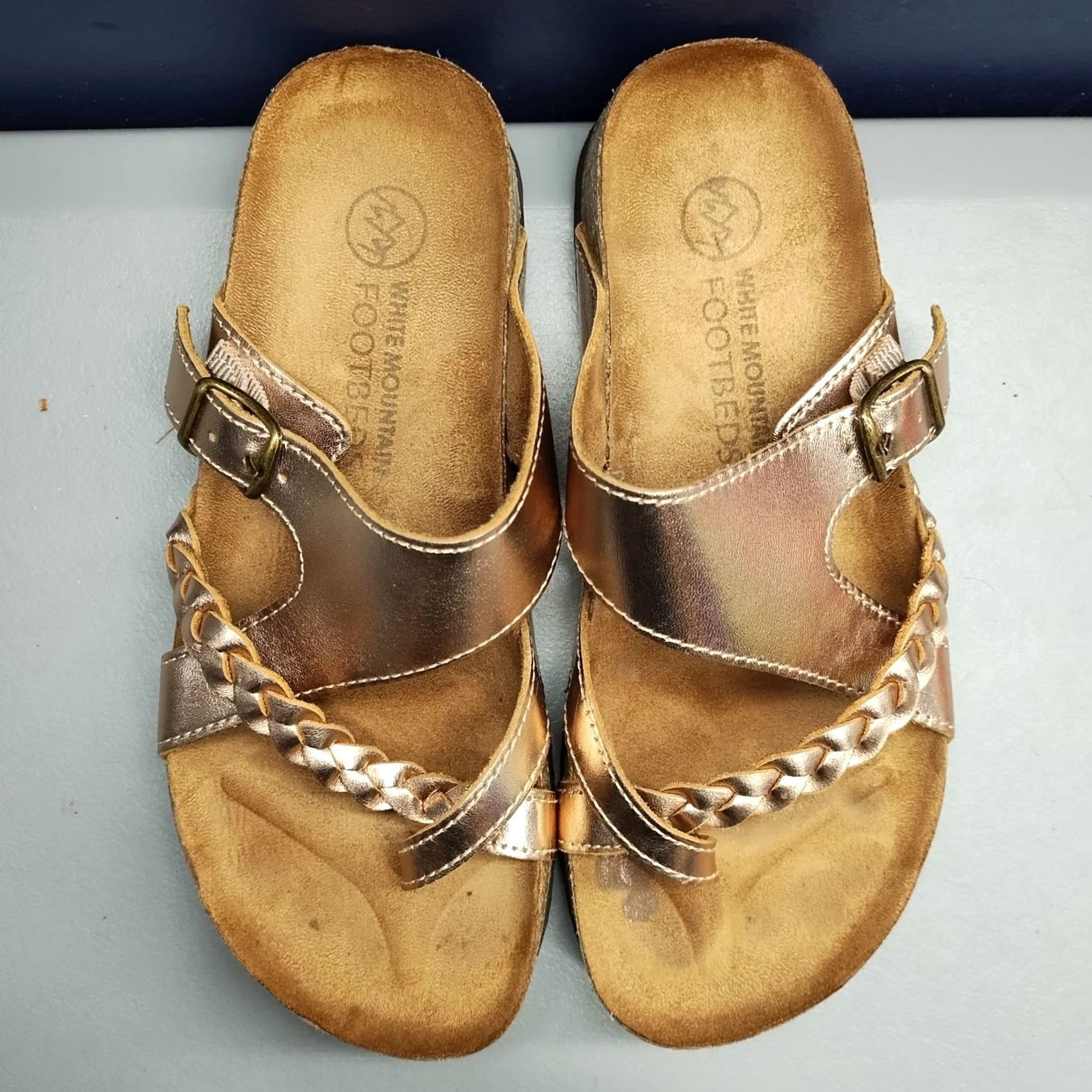 Vintage White Mountain Handpick Footbed Flip Flop Sandals Women Size 6M Brown Leather Slip On Size US 6 / IT 36 - 5 Thumbnail