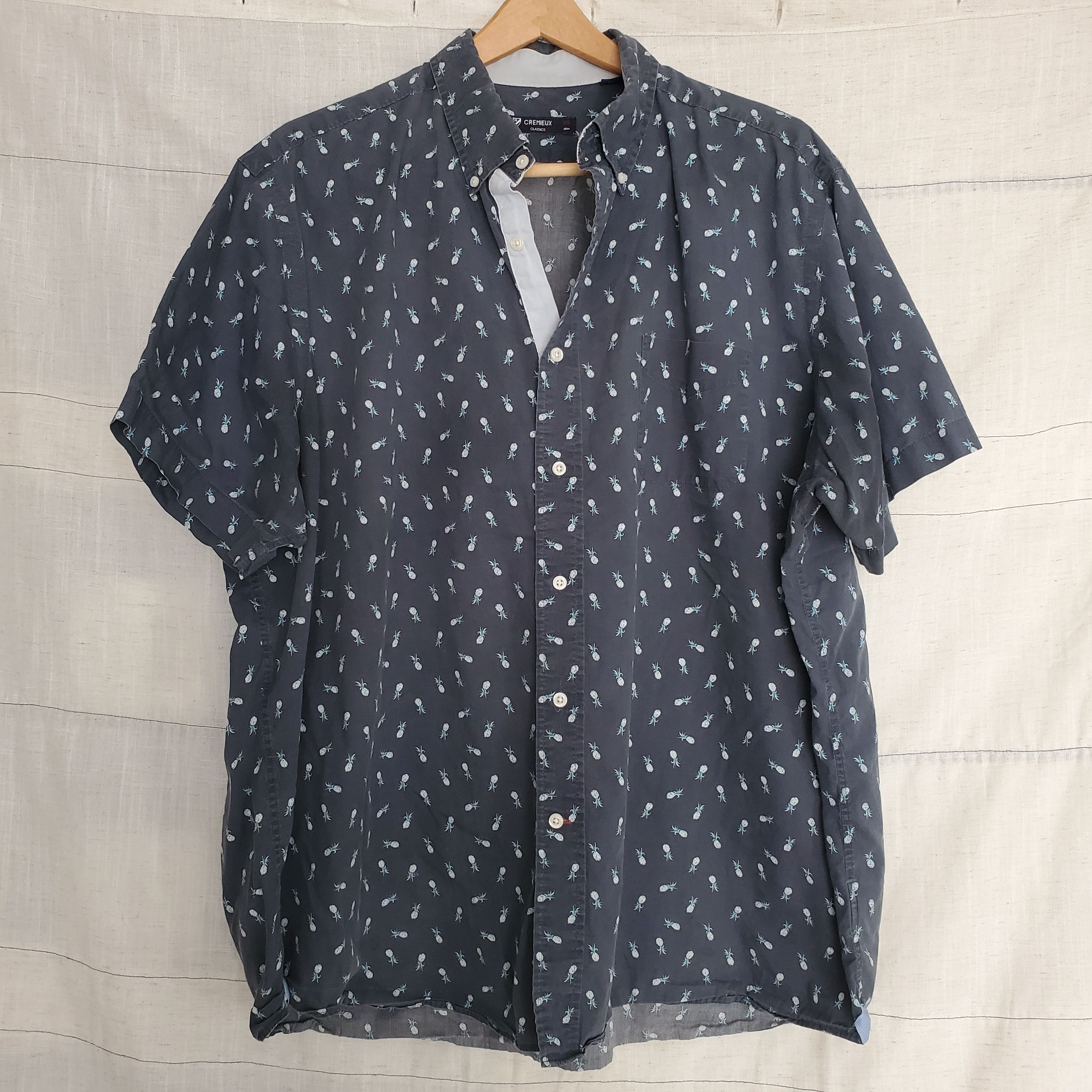 Cremieux Cremieux Navy White Pineapple Button Up Short Sleeve SizeXXL Size US XXL / EU 58 / 5 - 1 Thumbnail