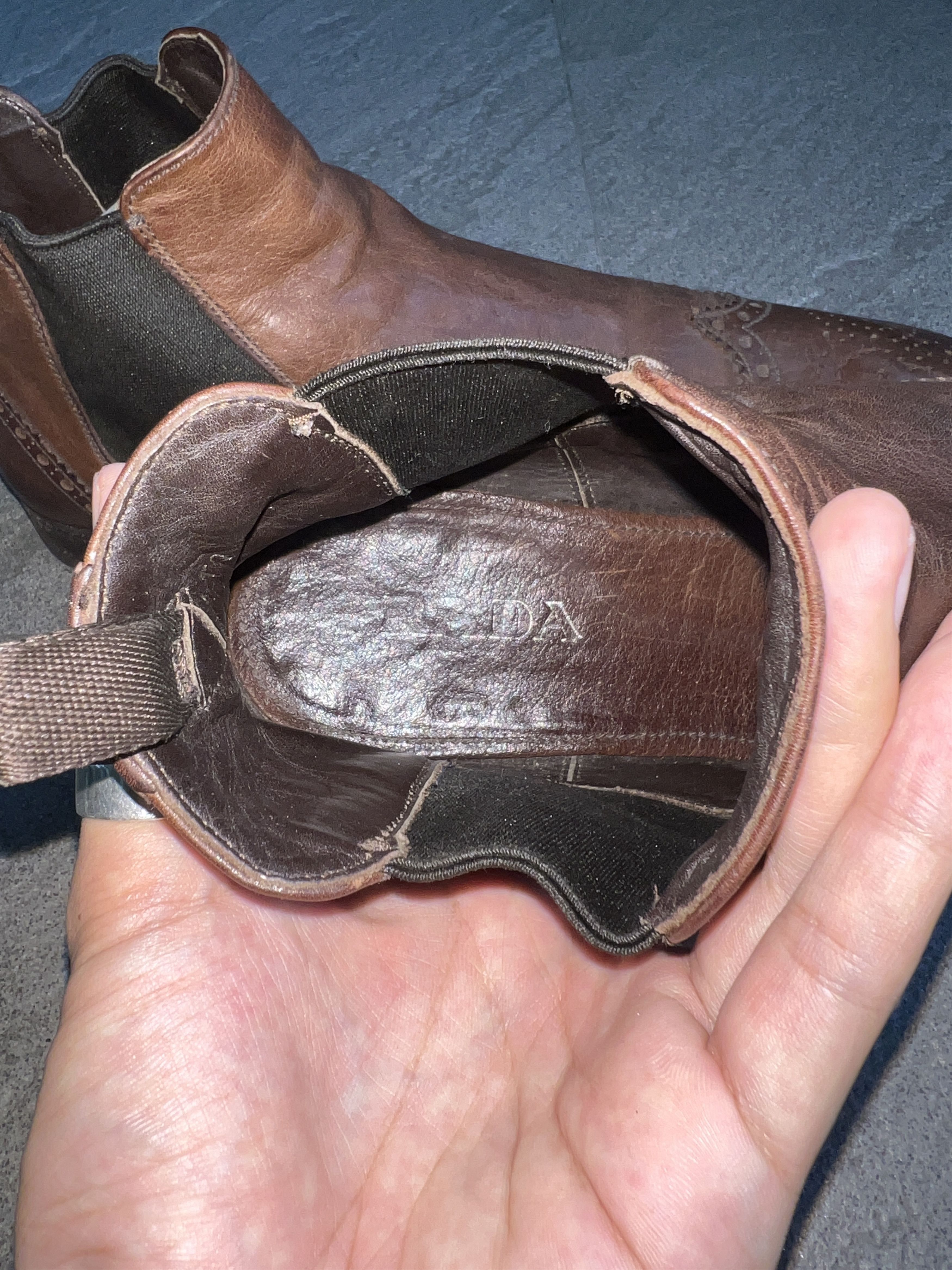 Prada Prada Milano Brown Wingtip Chelsea Boots Size 7.5 Size US 7.5 / EU 40-41 - 13 Thumbnail