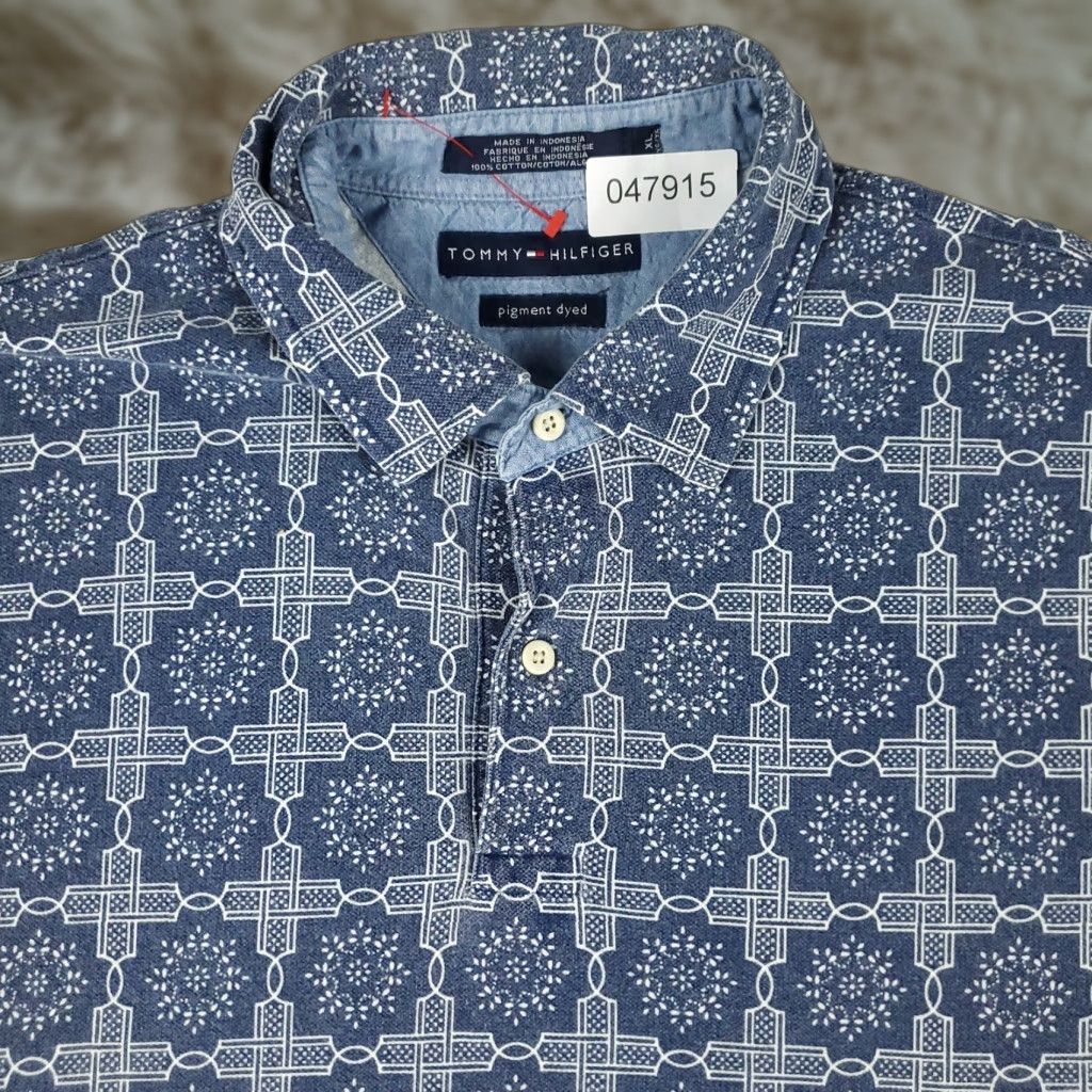 Tommy Hilfiger Tommy Hilfiger Polo Shirt Mens XL Red Geometric Casual Short Sleeve Size US XL / EU 56 / 4 - 1 Thumbnail