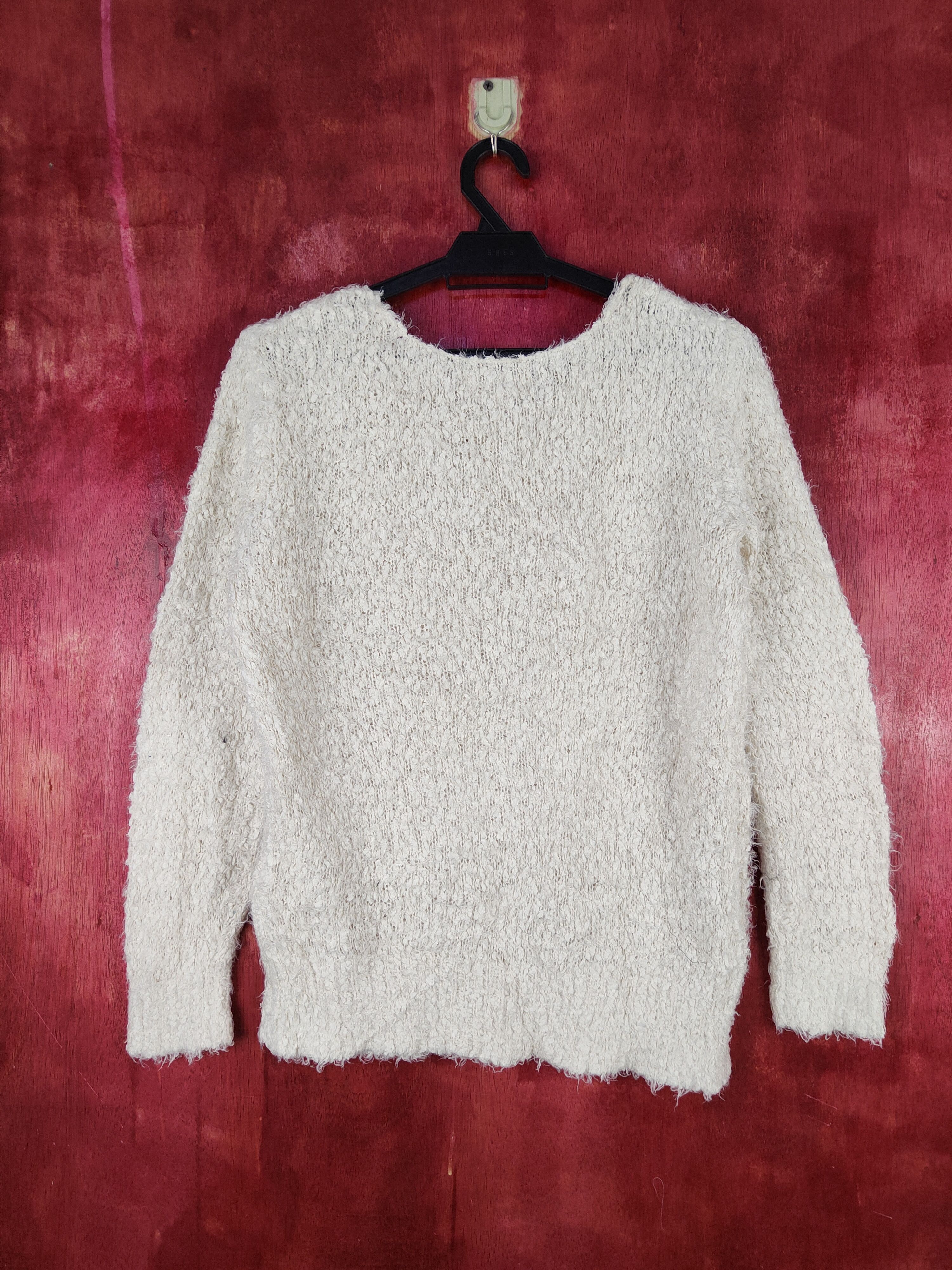 Homespun Knitwear Sugar Spoon Cream Shag Shaggy Fur Mohair Knitwear #S2064 Size S / US 4 / IT 40 - 7 Thumbnail