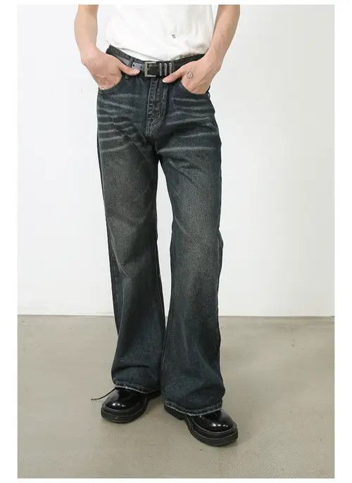 Other Blue washed loose straight-leg versatile flared jeans Size US 32 / EU 48 - 8 Thumbnail