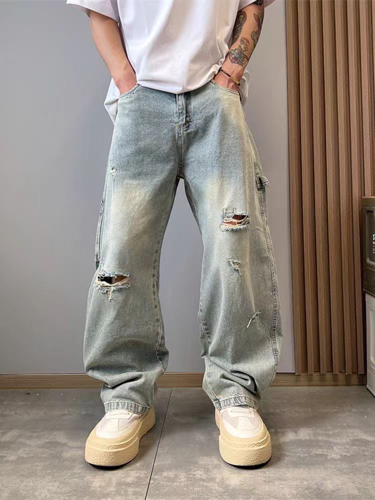 Jean Ripped and distressed blue loose fit jeans Size US 32 / EU 48 - 1 Thumbnail