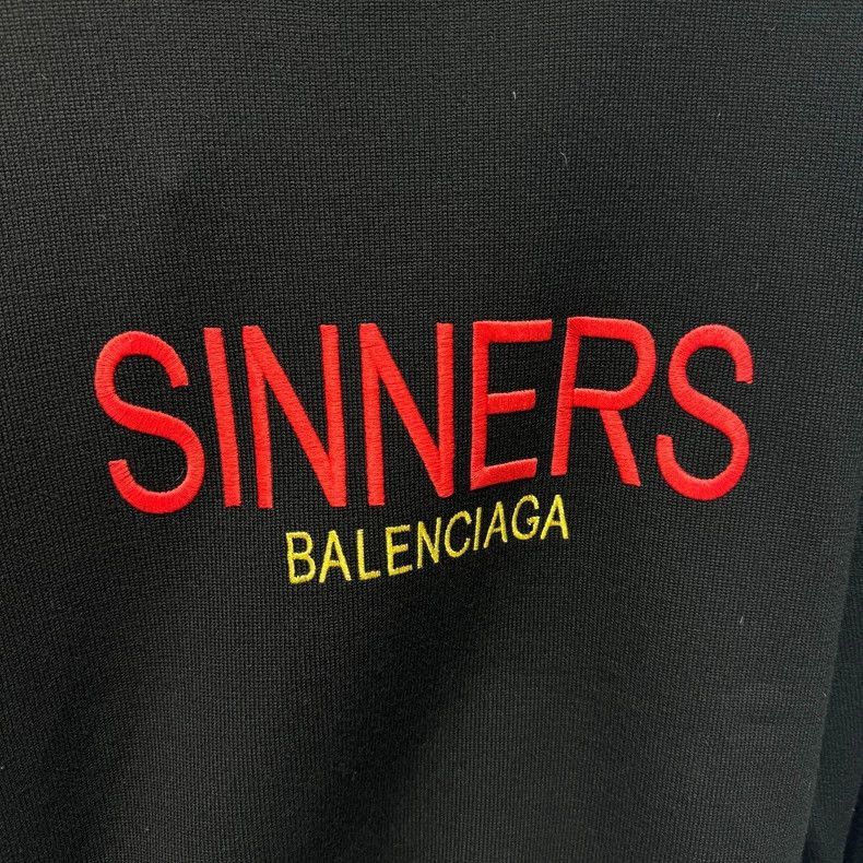 Balenciaga Balenciaga Sinners Embroidered Destroyed Sweater Size US M / EU 48-50 / 2 - 4 Thumbnail
