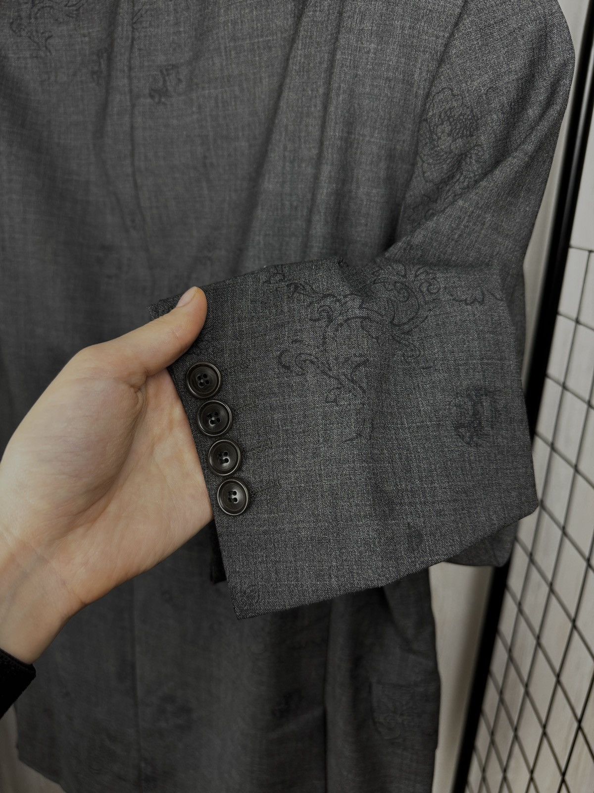 Kenzo Kenzo Baroque Motif Print Gray Wool Blazer size 54 Size 44R - 9 Thumbnail
