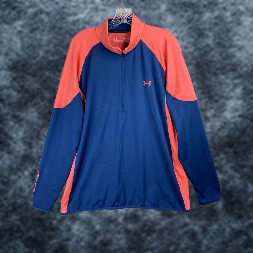 Under Armour Under Armour ColdGear Pullover Mens XL 1/4 Zip Blue Orange Multicolor Long Sleeve Sweatshirt Knit Activewear Casual Brand: Under Armour ColdGear Model Size US XL / EU 56 / 4 - 1 Thumbnail