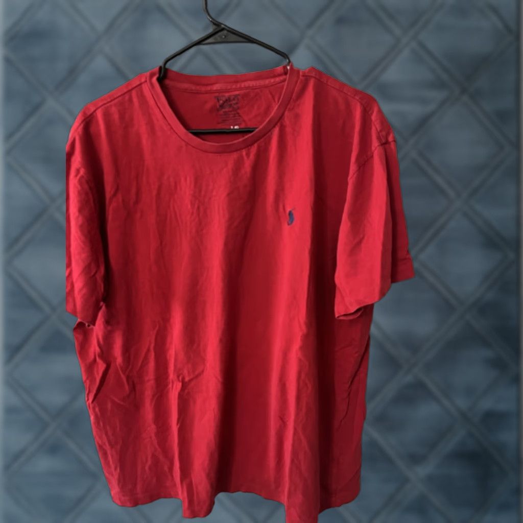 Polo Ralph Lauren VINTAGE Polo Ralph Lauren Crew T-Shirt Top Tee Red Large Reg Fit Shirt Mens Logo Cotton Short Sleeve Size US L / EU 52-54 / 3 - 1 Thumbnail