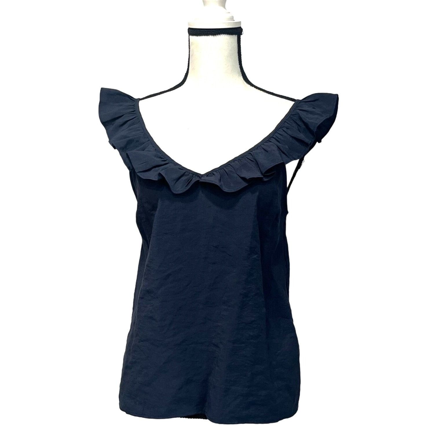 Other Vero Moda Ruffle Neck Detail Cami Top, Navy Blazer, Sz. S Size S / US 4 / IT 40 - 1 Thumbnail