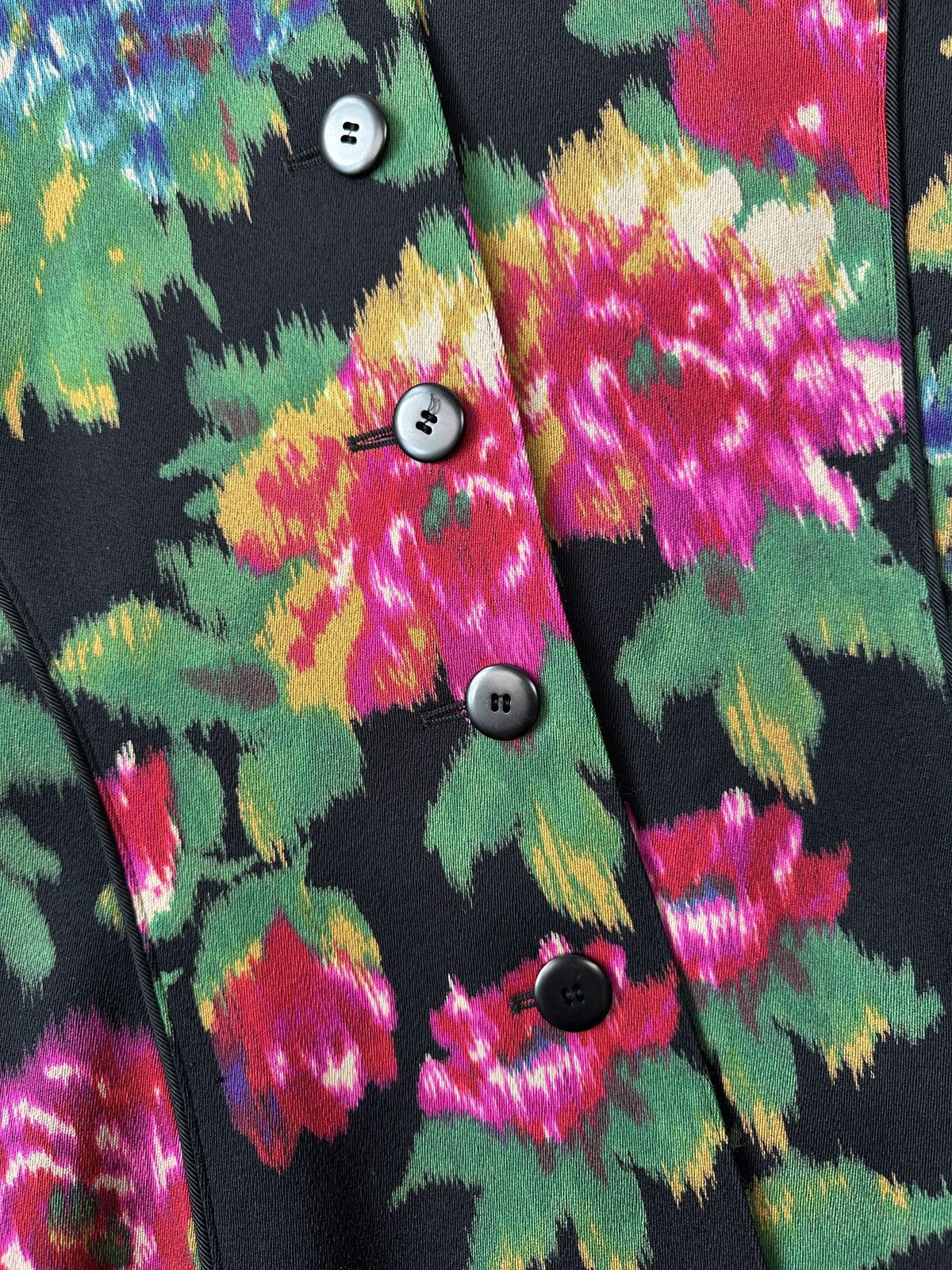 Escada Vintage ESCADA Margaretha Ley Floral Wool Blazer Jacket Size XS / US 0-2 / IT 36-38 - 16 Thumbnail