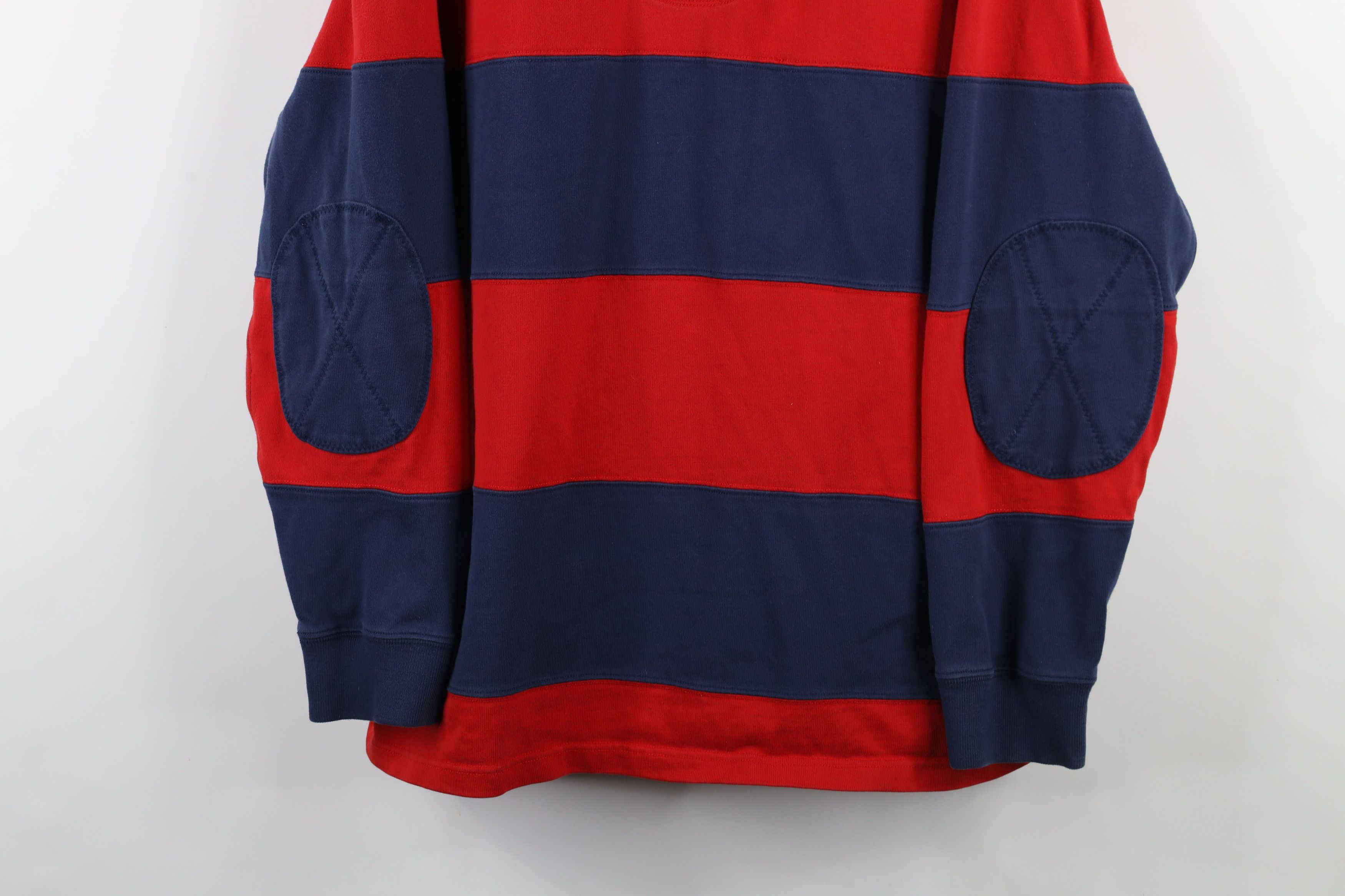 Ralph Lauren × Vintage Vintage 90s Ralph Lauren Elbow Patch Long Sleeve Rugby Polo Size US L / EU 52-54 / 3 - 3 Thumbnail
