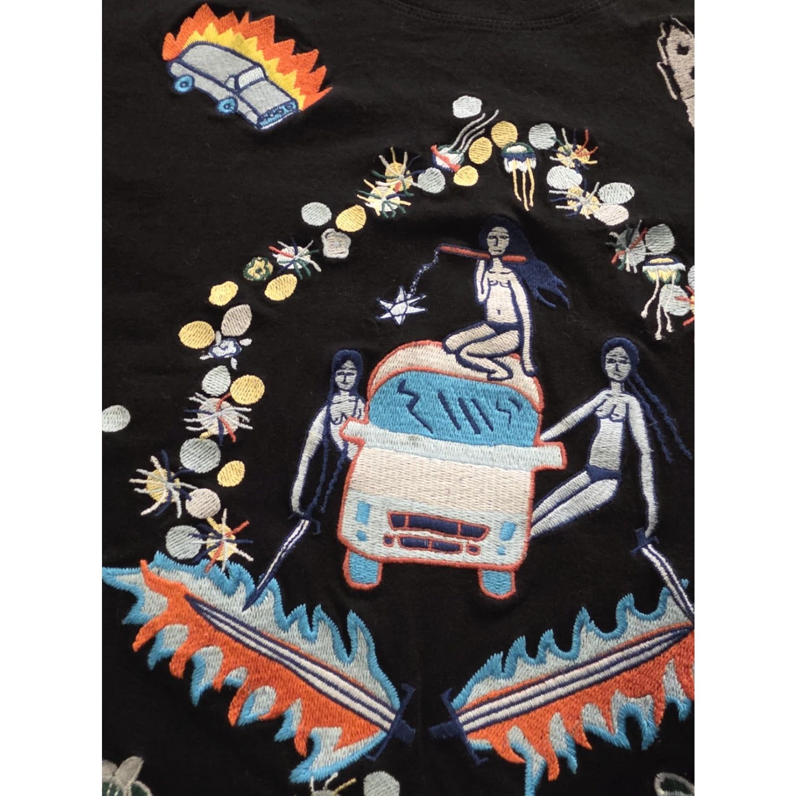Diesel Diesel Desert Hippies Big Embroidered T Shirt Black Men Size M Rare Size US M / EU 48-50 / 2 - 2 Thumbnail