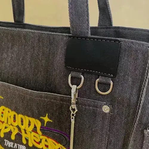 VIBE Embroidered Letters Canvas Tote Bag Size ONE SIZE - 4 Thumbnail