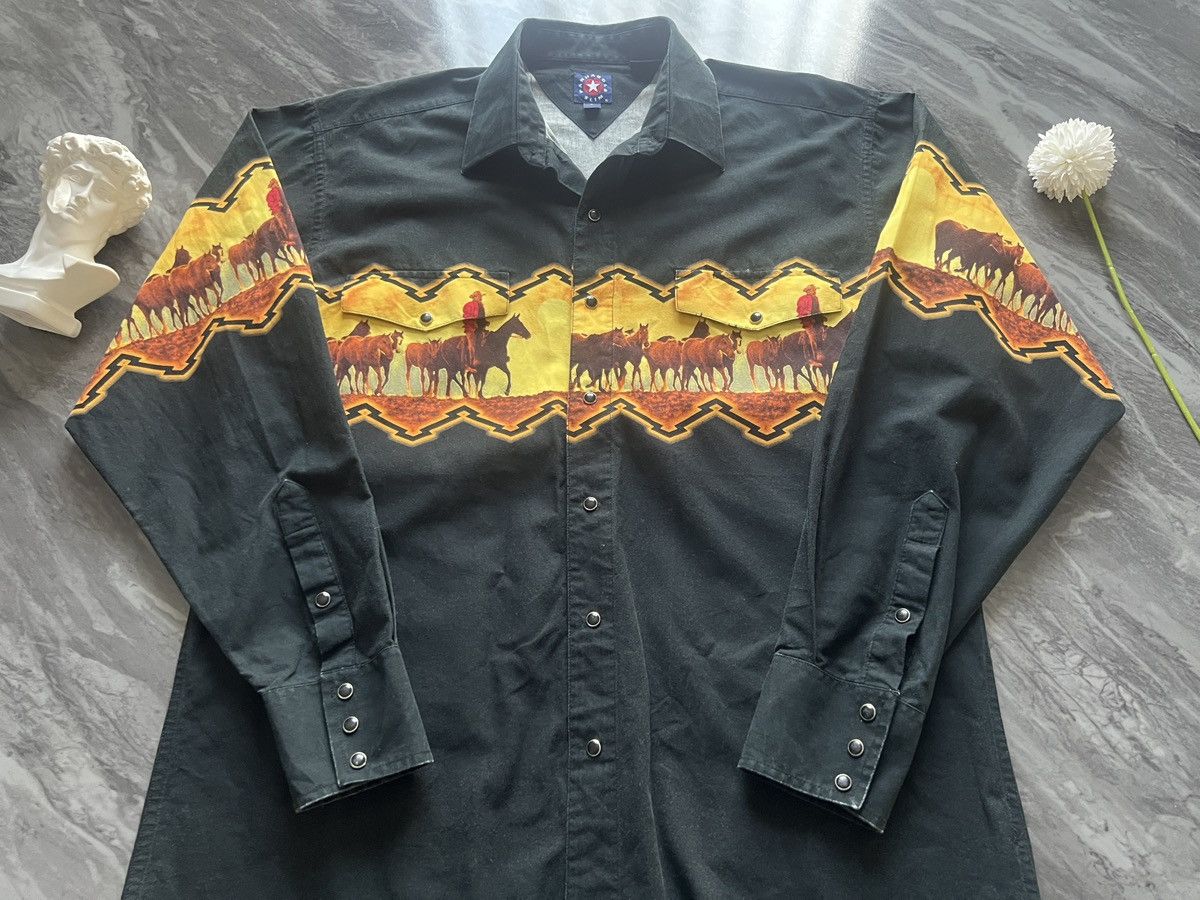 Panhandle Slim Pan Handle Slim : Western Cross Printed Black Pearl Button Size US L / EU 52-54 / 3 - 2 Thumbnail
