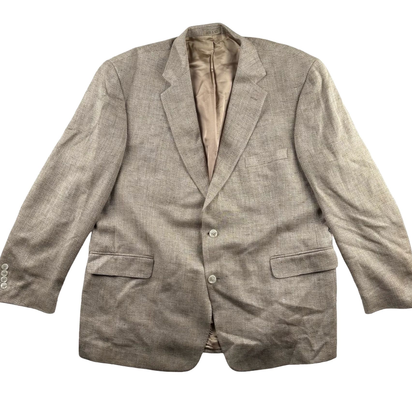 Stafford Stafford Men’s Blazer Jacket 100% Silk Brown 48R Size 48R - 2 Thumbnail
