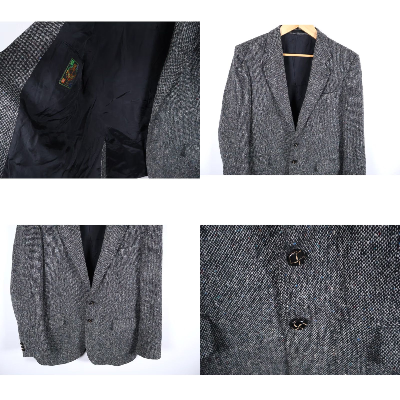 Vintage VINTAGE St. Michael Sport Coat 2 Piece Gray Wool Tweed Ireland 40 Regular Notch Lapel Men's Jacket Coat 3-Button Front Classic Preppy Size US XXS / EU 40 - 9 Thumbnail