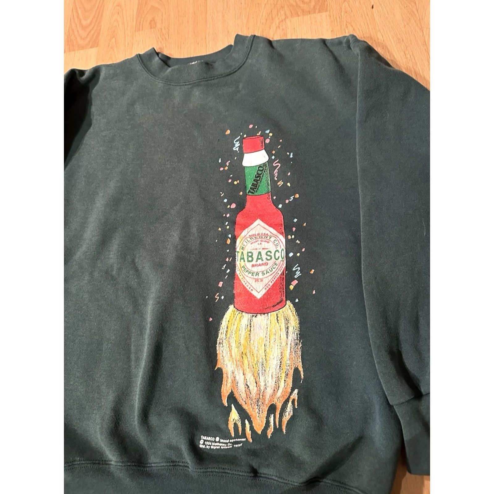 Vintage VINTAGE Saturdays HERO Sweatshirt Pullover Crew Neck Green 90s Front & Back Graphic L Men Size US L / EU 52-54 / 3 - 3 Thumbnail