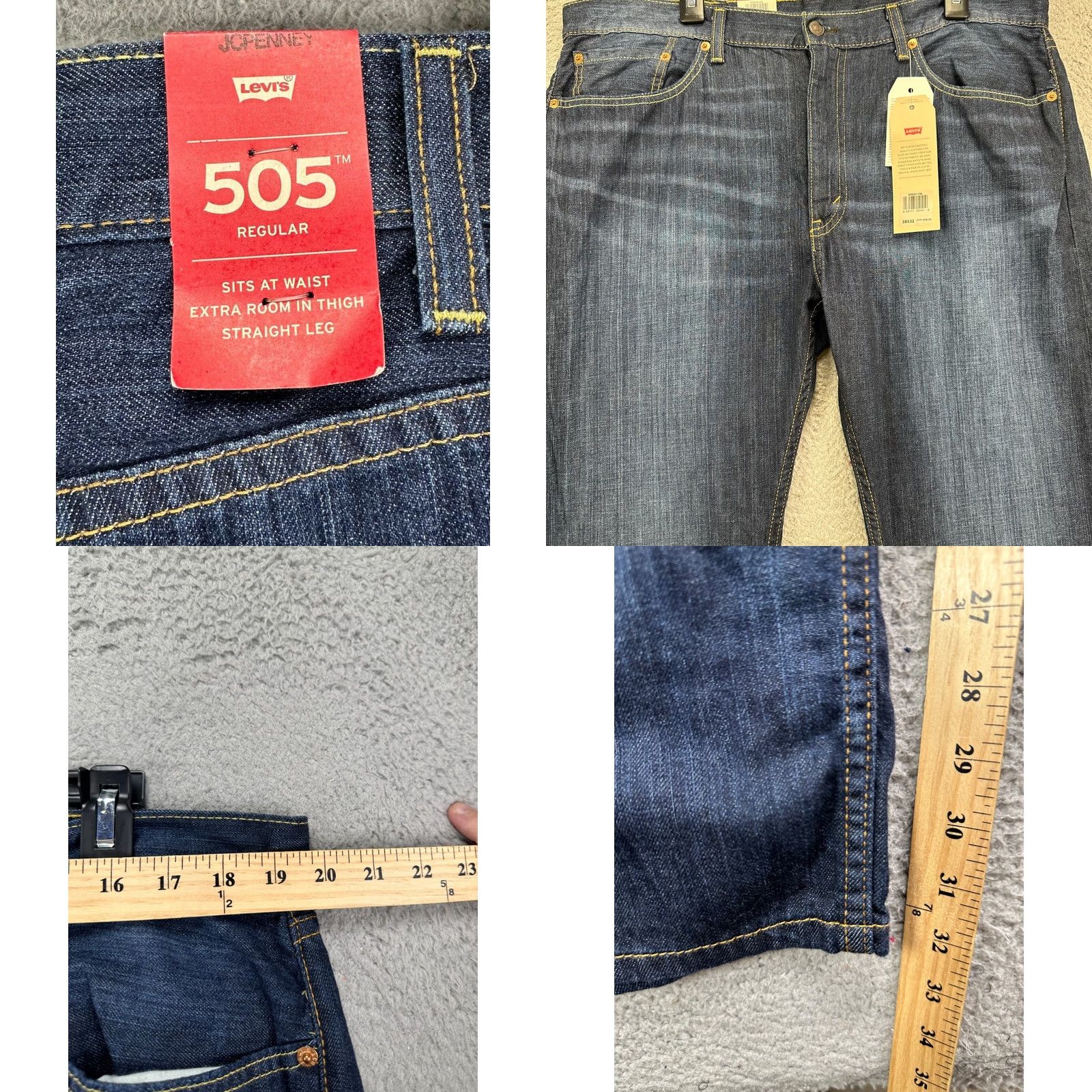 Levi's VINTAGE Levis 505 Jeans Mens 38X32 Blue Regular Fit Straight Denim 5 Pockets Red Tab Jeans Mens Regular Size US 38 / EU 54 - 8 Thumbnail