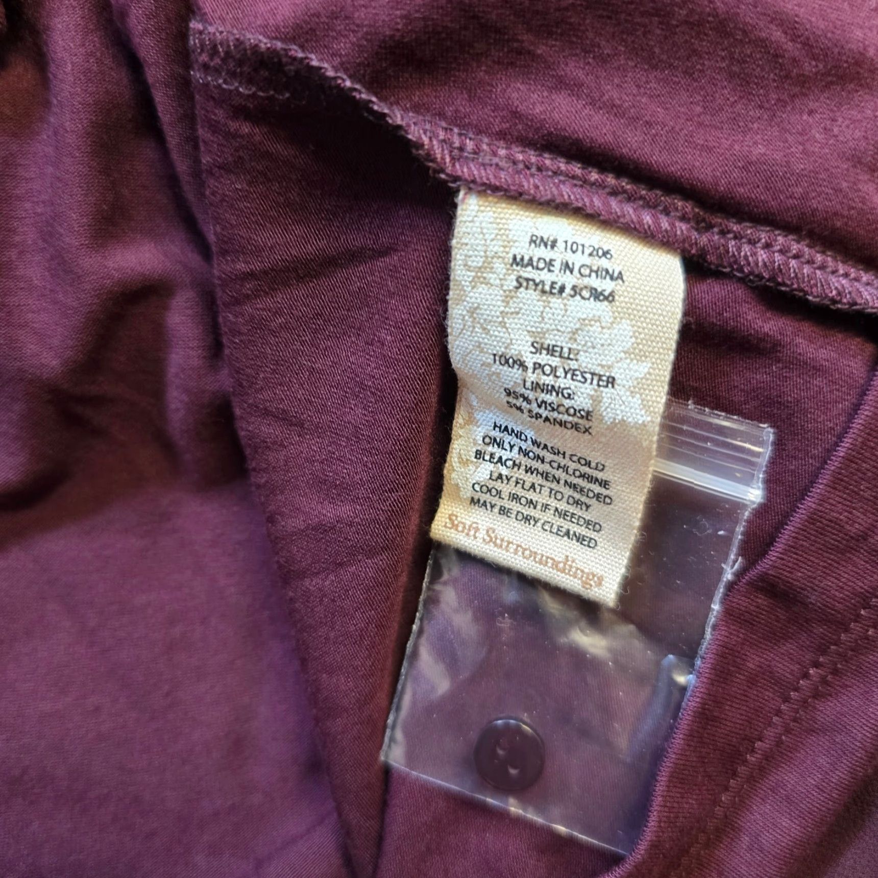 Soft Surroundings Soft Surroundings Top Womens 1X Purple Sheer Layer Round Neck Long Sleeve Casual Blouse Size XL / US 12-14 / IT 48-50 - 7 Thumbnail