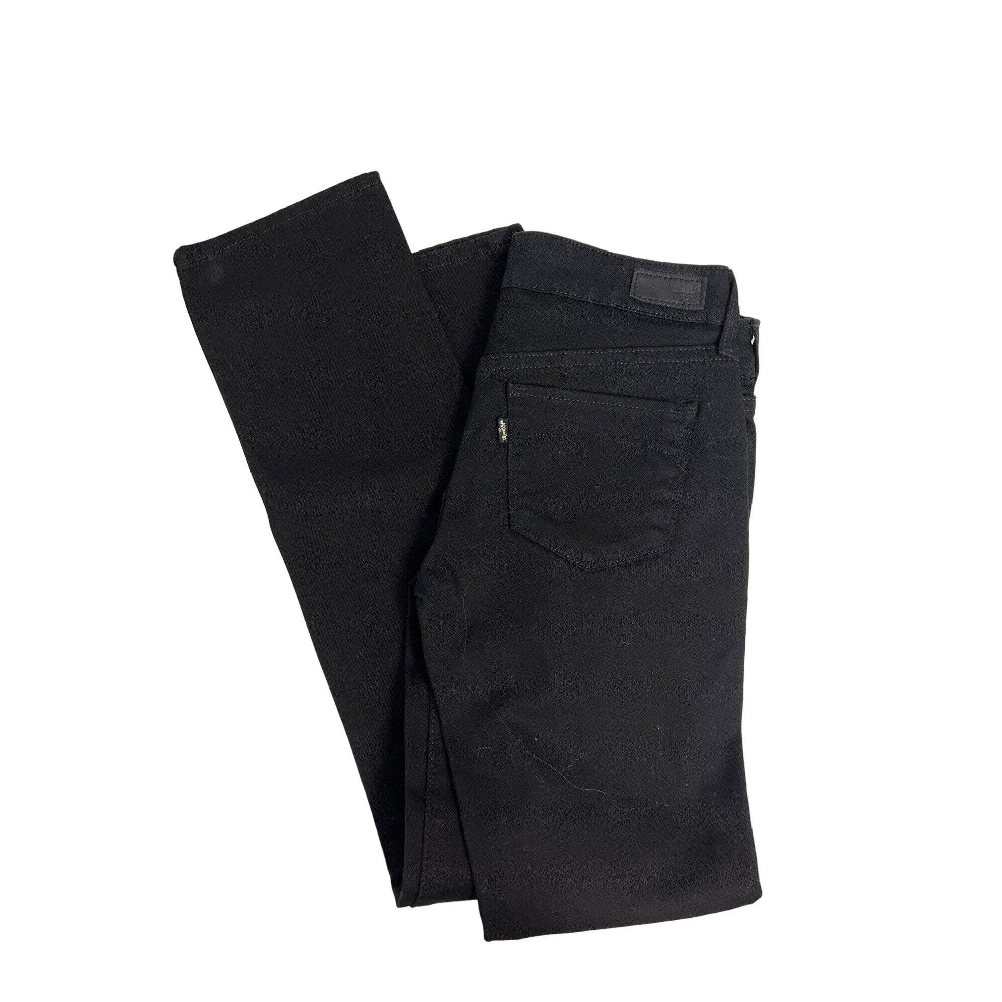 Levi's Levis Black Modern Rise Stretch Straight Jeans Size 25" / US 0 / IT 36 - 6 Thumbnail