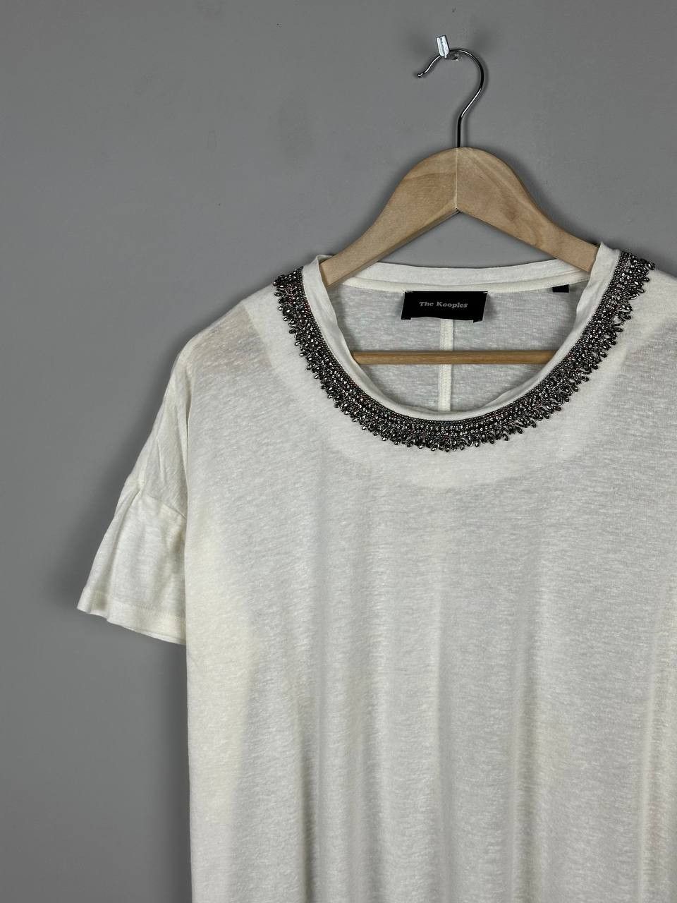 The Kooples The Kooples Oversized Linen Rhinestone T Shirt Size S / US 4 / IT 40 - 3 Thumbnail