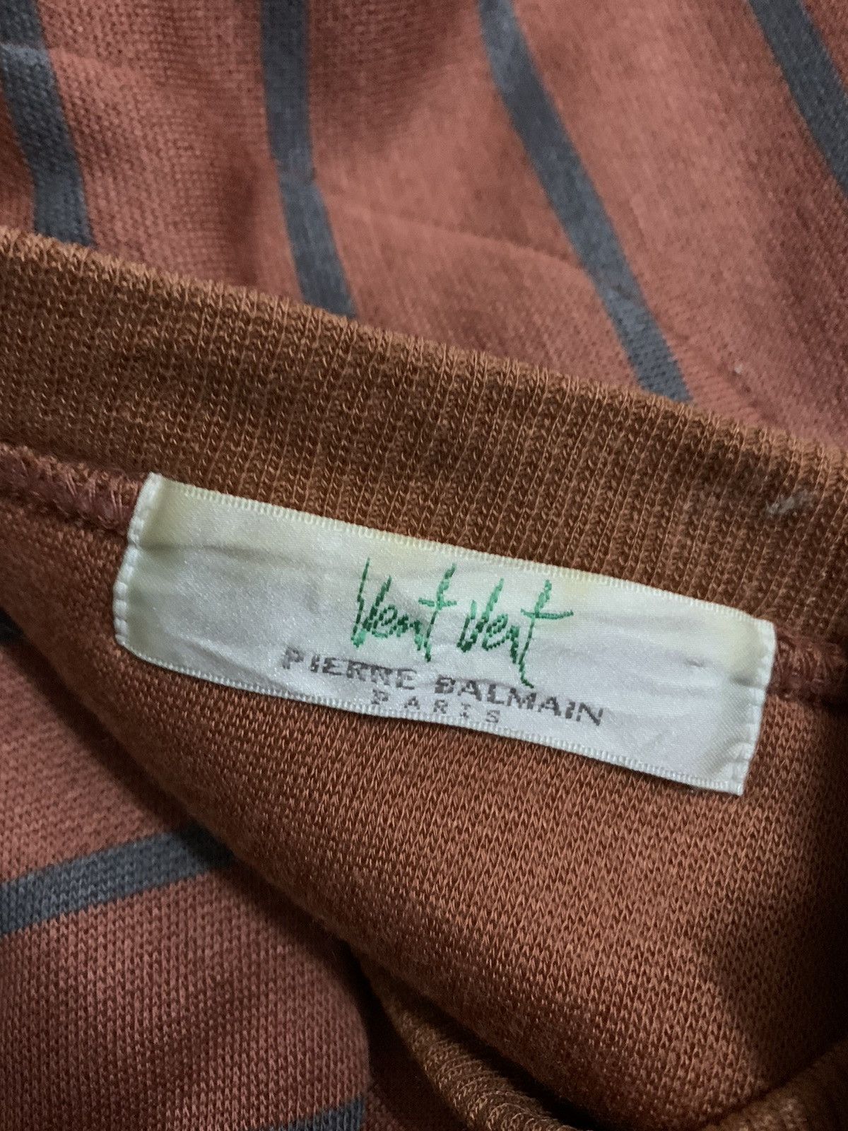 Japanese Brand × Pierre Balmain Vtg Japanese Pierre Balmain Stripe Sweatshirt Size US L / EU 52-54 / 3 - 5 Thumbnail
