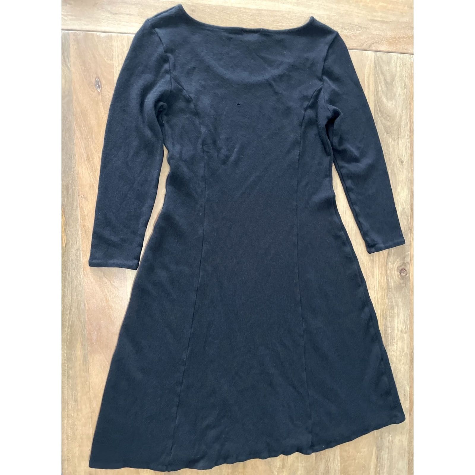 Loft VINTAGE Loft LOFT Women Dress A-Line Wool Black 3/4 Sleeve Scoop Neck Size 4 Knee Length Womens Size S / US 4 / IT 40 - 2 Thumbnail